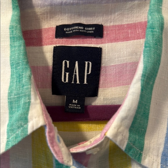 GAP Multicolor Striped BoyfriendShirt - Picture 4 of 8